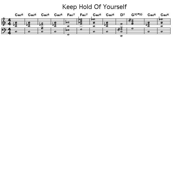 Keep Hold Of Yourself, p1: GIF image of the chord sequence for Sonny Rollins' "Keep Hold Of Yourself".