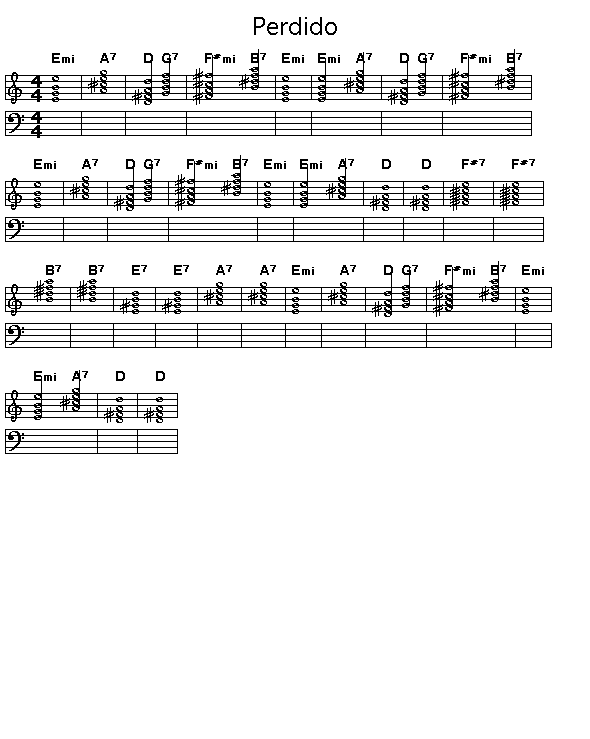 Perdido, p1: GIF image of the chord sequnce for Juan Tizol's "Perdido".