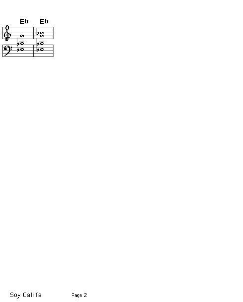 Soy Califa, p2: GIF image of page 2 of the score of the chord progression of Dexter Gordon's "Soy Califa".